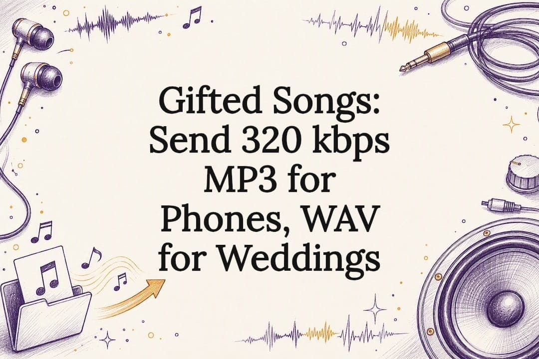 Gifted Songs: Send 320 kbps MP3 for Phones, WAV for Weddings