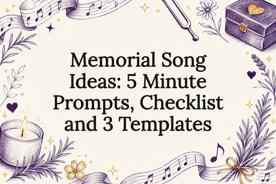 Memorial Song Ideas: 5 Minute Prompts, Checklist and 3 Templates