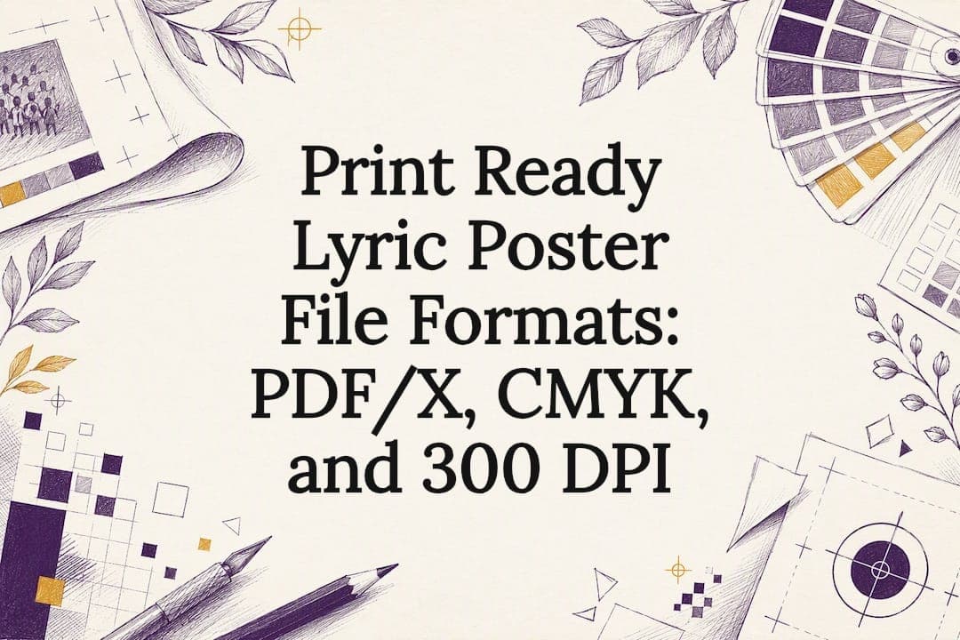 Print Ready Lyric Poster File Formats: PDF/X, CMYK, and 300 DPI