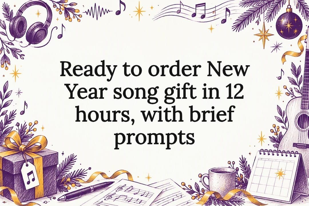Ready to order New Year song gift in 12 hours, with brief prompts